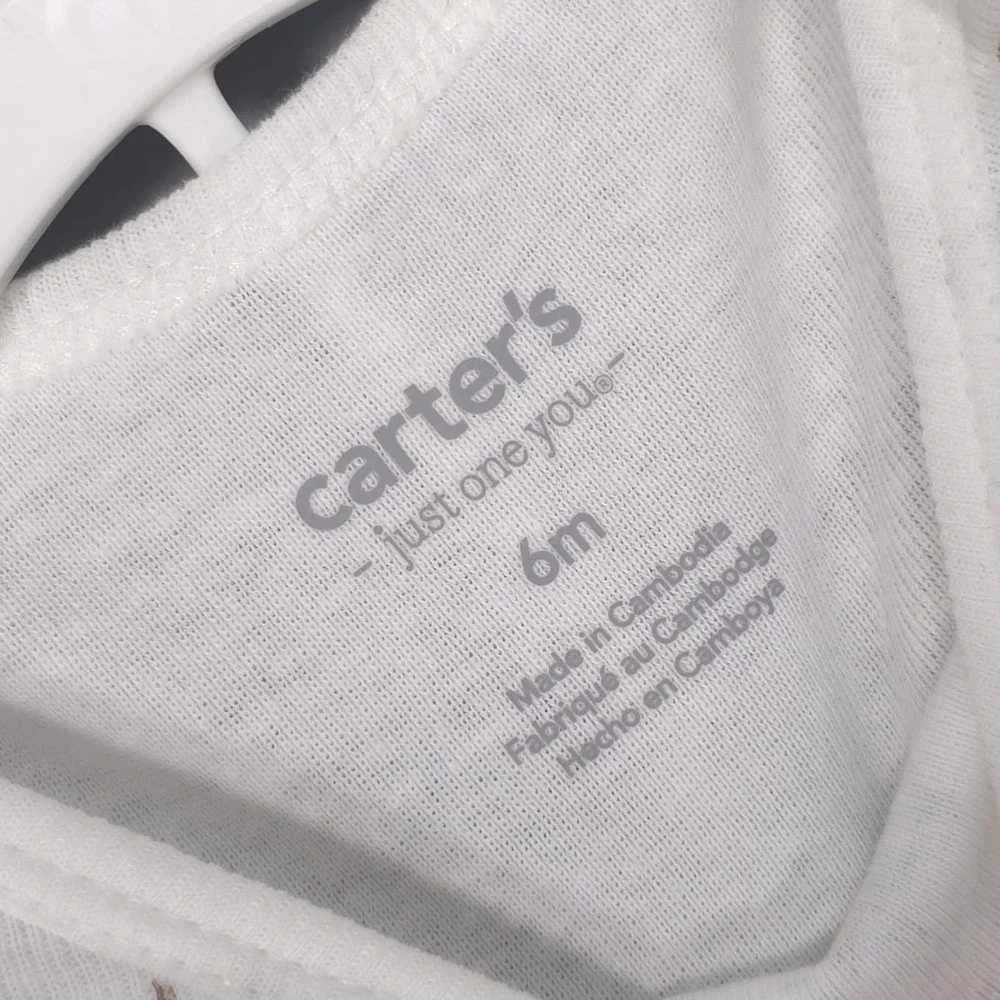 CARTERS Baby Boy New Outfit‎ 2 Pc Set Bodysuit Jacket 6M Gray White 1S260510